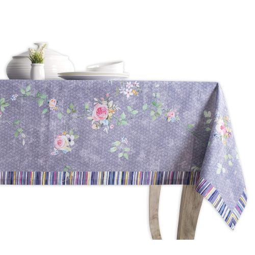  Maison d Hermine Sweet Rose Lavender 100% Cotton Country Garden Tablecloth 60 Inch by 120 Inch