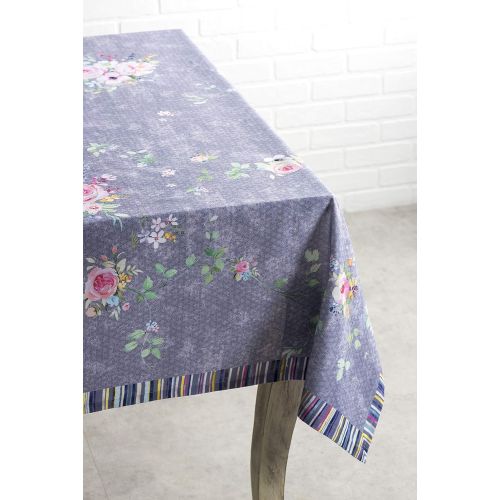  Maison d Hermine Sweet Rose Lavender 100% Cotton Country Garden Tablecloth 60 Inch by 120 Inch