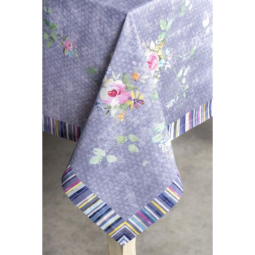  Maison d Hermine Sweet Rose Lavender 100% Cotton Country Garden Tablecloth 60 Inch by 120 Inch