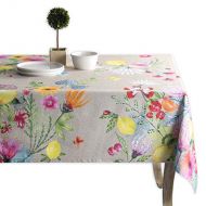 Maison d Hermine Jardin DEte 100% Cotton Fog Tablecloth 60 Inch by 108 Inch