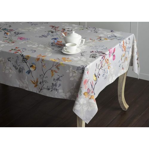  Maison d Hermine Equinoxe 100% Cotton Grey Tablecloth 60 Inch by 120 Inch.