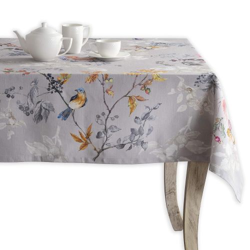  Maison d Hermine Equinoxe 100% Cotton Grey Tablecloth 60 Inch by 120 Inch.