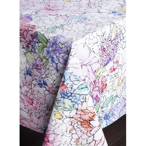  Maison d Hermine Floral Love 100% Cotton Tablecloth 60 Inch by 108 Inch