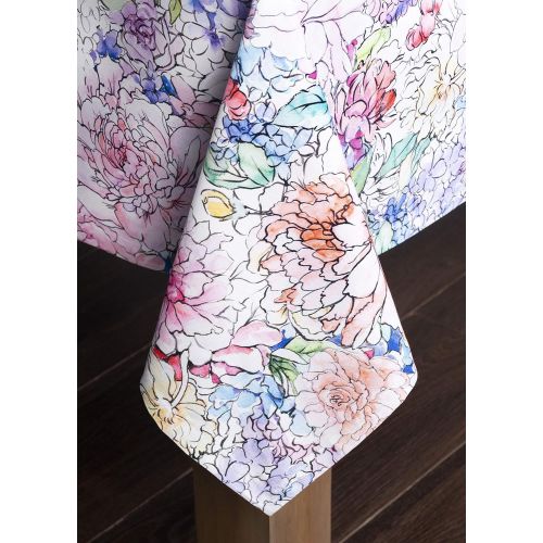  Maison d Hermine Floral Love 100% Cotton Tablecloth 60 Inch by 108 Inch