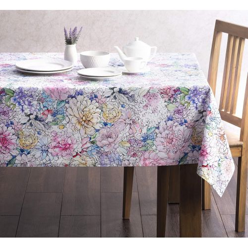  Maison d Hermine Floral Love 100% Cotton Tablecloth 60 Inch by 108 Inch