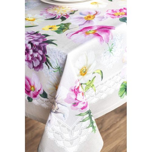  Maison d Hermine Pivoine 100% Cotton Tablecloth 60 Inch by 120 Inch