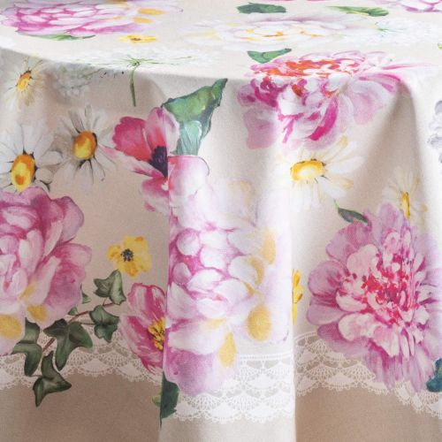  Maison d Hermine Pivoine 100% Cotton Tablecloth 63 Inch Round
