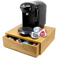 Maison & White Bambus 64 Tassimo Pod-Halter | Stilvoller Holzkapsel-Schubladen-Organizer | T-Disk Aufbewahrungs- und Holzkaffeemaschinenstander