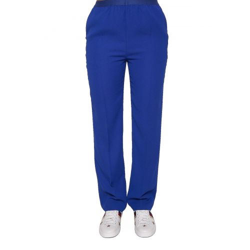  Maison Margiela Blue crepe straight leg trousers