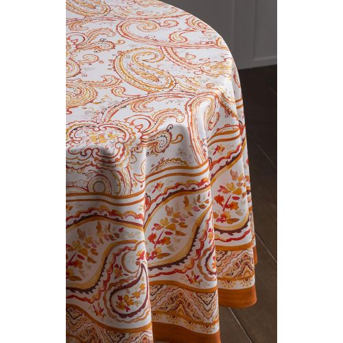  Maison d Hermine Palatial Paisley 100% Cotton Tablecloth 69 Inch Round. Perfect for Thanksgiving and Christmas