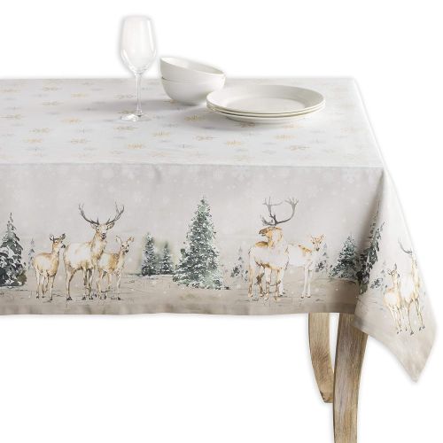  Maison d Hermine Deer in The Woods 100% Cotton Tablecloth 60 Inch by 108 Inch.