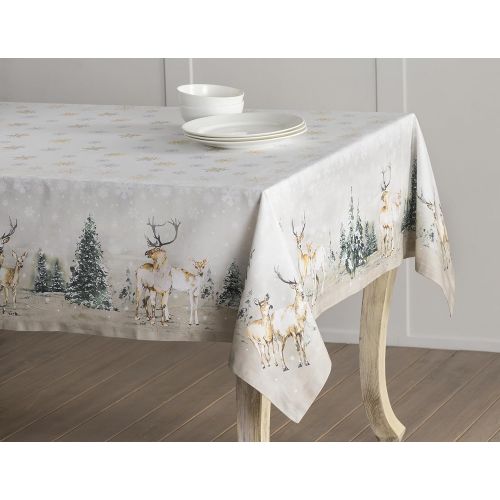  Maison d Hermine Deer in The Woods 100% Cotton Tablecloth 60 Inch by 108 Inch.