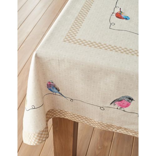  Maison d Hermine Birdies On Wire 100% Cotton Tablecloth 60 - inch by 108 - inch.