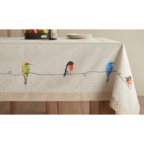  Maison d Hermine Birdies On Wire 100% Cotton Tablecloth 60 - inch by 108 - inch.