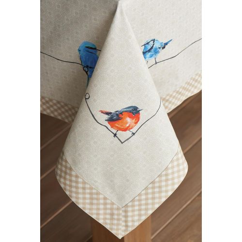  Maison d Hermine Birdies On Wire 100% Cotton Tablecloth 60 - inch by 108 - inch.