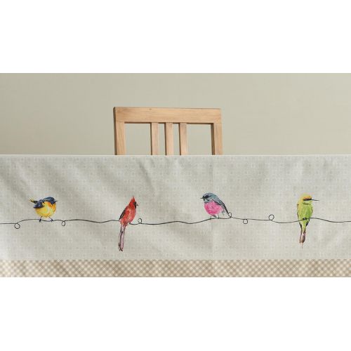  Maison d Hermine Birdies On Wire 100% Cotton Tablecloth 60 - inch by 108 - inch.