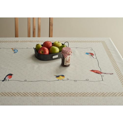  Maison d Hermine Birdies On Wire 100% Cotton Tablecloth 60 - inch by 108 - inch.