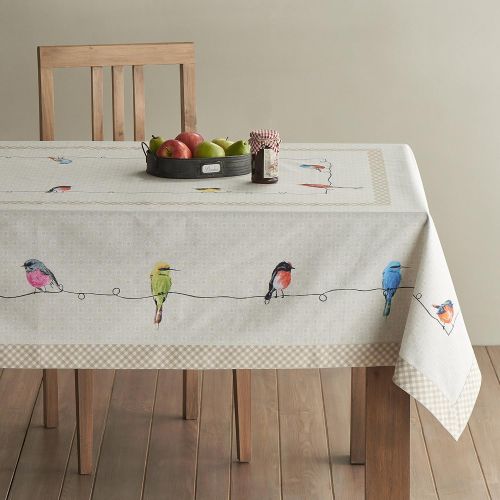  Maison d Hermine Birdies On Wire 100% Cotton Tablecloth 60 - inch by 108 - inch.