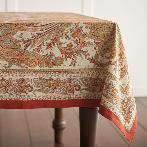  Maison d Hermine Kashmir Paisley 100% Cotton Tablecloth 60 - inch by 90 - inch