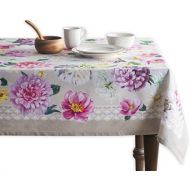 Maison d Hermine Pivoine 100% Cotton Tablecloth for Kitchen Dinning Tabletop Decoration Parties Weddings Spring Summer (Square, 60 Inch by 60 Inch)