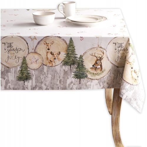  Maison d Hermine Mountain Life 100% Cotton Tablecloth for Kitchen Dinning Tabletop Decoration Parties Weddings Thanksgiving Christmas (Rectangle, 54 Inch by 72 Inch)