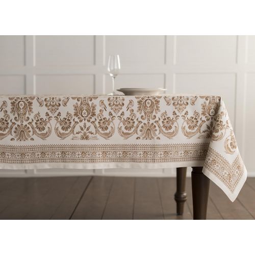  Maison d Hermine Enora 100% Cotton Tablecloth for Kitchen Dining | Tabletop | Decoration | Parties | Weddings | Thanksgiving/Christmas (Square, 54 Inch by 54 Inch).