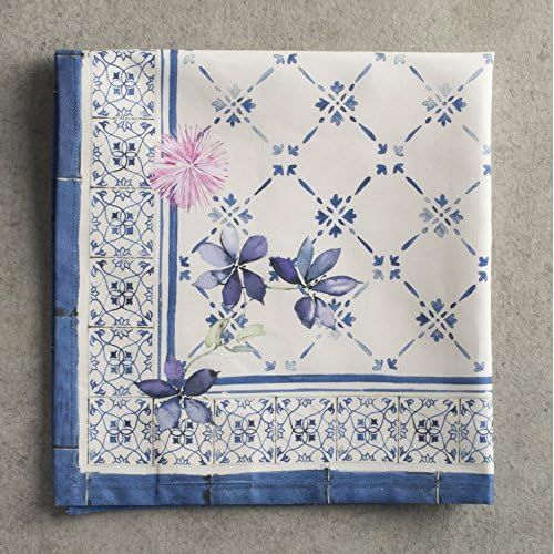  Maison d Hermine Faience 100% Cotton Soft and Comfortable Set of 4 Napkins Perfect for Family Dinners | Weddings | Cocktail | Kitchen | Spring/Summer (20 Inch by 20 Inch).