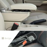 Maite Car Armrest Box Cover Center Console Armrest Box Oversized Storage Space Built-in LED Light, Removable Ashtray with Water Cup Holder for Great Wall Hover M4 2012-2014 Beige