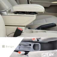 Maite Car Armrest Box Cover Center Console Armrest Box Oversized Storage Space Built-in LED Light, Removable Ashtray with Water Cup Holder for Geely MK 2009-2013 Beige