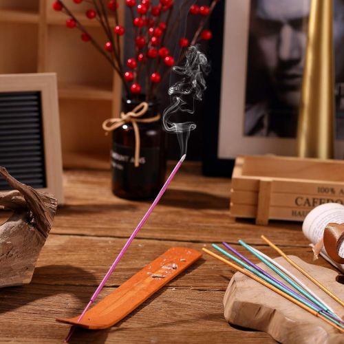  인센스스틱 Maitys 180 Pieces 6 Various Incense Sticks Natural Scents Incense Burner with Wooden Incense Holder for Meditation Yoga Relaxation Cleanse Space