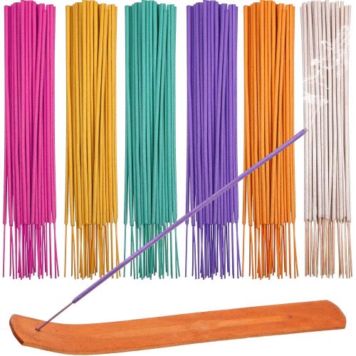  인센스스틱 Maitys 180 Pieces 6 Various Incense Sticks Natural Scents Incense Burner with Wooden Incense Holder for Meditation Yoga Relaxation Cleanse Space