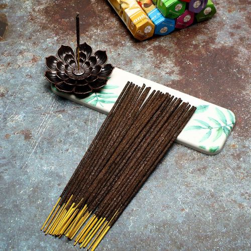  인센스스틱 Maitys 140 Pieces Incense Sticks 7 Various Scents and Lotus Incense Stick Holder with Detachable Ash Catcher for Halloween Party Meditation Yoga Relaxation Cleanse Space Air