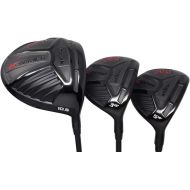 Senior Mens Majek K-Series High Launch 460cc 10.5° Driver and 3 5 Fairway Wood Set Golf Clubs, Right Handed Senior Flex with Mens Senior Size Black Pro Velvet Grips