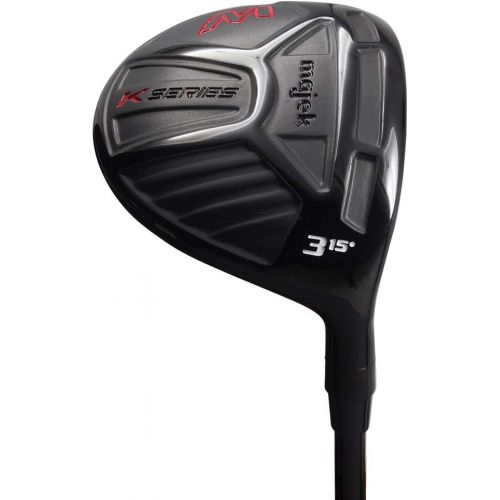  Senior Mens Majek K-Series High Launch 460cc 10.5° Driver and 3 5 Fairway Wood Set Golf Clubs, Right Handed Senior Flex with Mens Senior Size Black Pro Velvet Grips