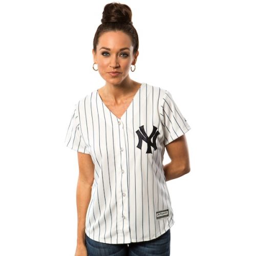  Women's New York Yankees Majestic White Home Cool Base Jersey