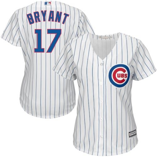  Womens Chicago Cubs Kris Bryant Majestic White Home Cool Base Player Jersey