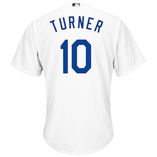  Men's Los Angeles Dodgers Justin Turner Majestic White Official Cool Base Player Jersey