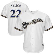 Men's Milwaukee Brewers Christian Yelich Majestic White Official Cool Base Player Jersey