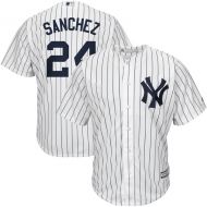 Men's New York Yankees Gary Sanchez Majestic Home WhiteNavy Official Cool Base Player Jersey