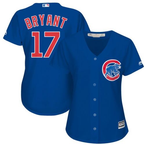  Women's Chicago Cubs Kris Bryant Majestic Royal Alternate Cool Base Player Jersey