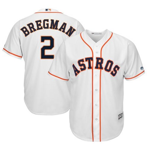  Men's Houston Astros Alex Bregman Majestic White Home Official Cool Base Player Replica Jersey