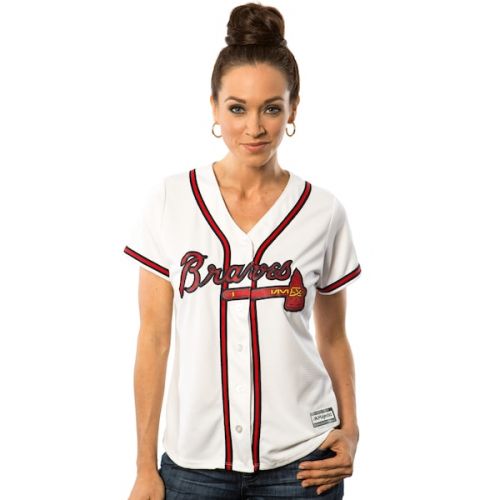  Women's Atlanta Braves Majestic White Home Cool Base Jersey