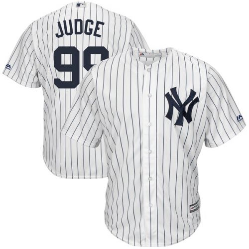  Men's New York Yankees Aaron Judge Majestic White Big & Tall Alternate Cool Base Replica Player Jersey