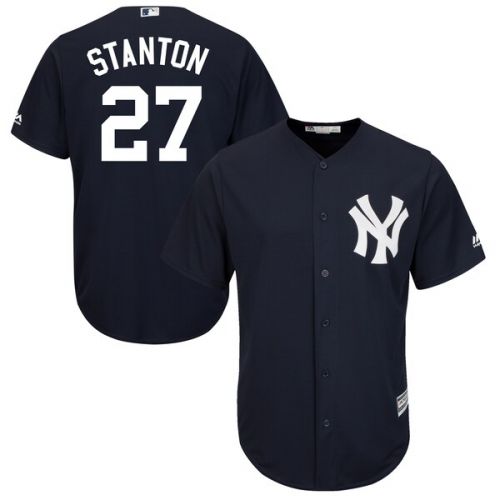  Men's New York Yankees Giancarlo Stanton Majestic Navy Cool Base Replica Player Jersey