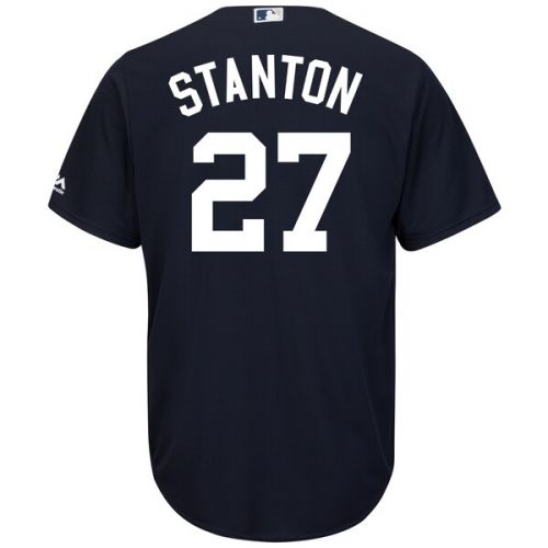  Men's New York Yankees Giancarlo Stanton Majestic Navy Cool Base Replica Player Jersey