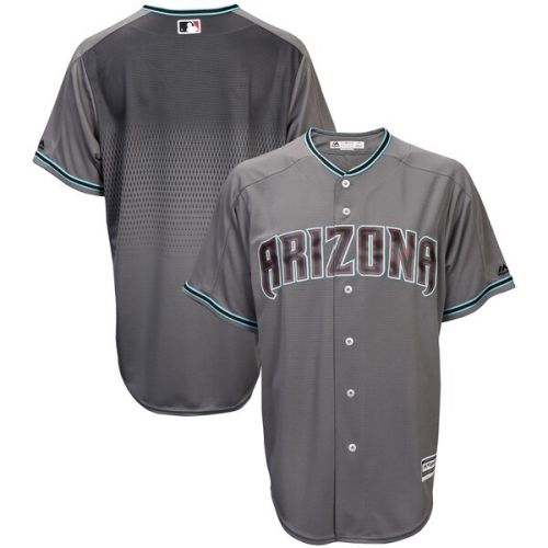  Men's Arizona Diamondbacks Majestic GrayTeal Official Fashion Cool Base Replica Team Jersey