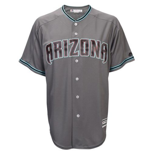  Men's Arizona Diamondbacks Majestic GrayTeal Official Fashion Cool Base Replica Team Jersey