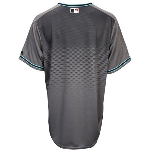  Men's Arizona Diamondbacks Majestic GrayTeal Official Fashion Cool Base Replica Team Jersey