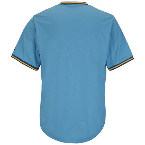  Men's Milwaukee Brewers Majestic Light Blue Alternate Cooperstown Collection Replica Cool Base Jersey