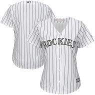 Women's Colorado Rockies Majestic WhitePurple Home Cool Base Team Jersey